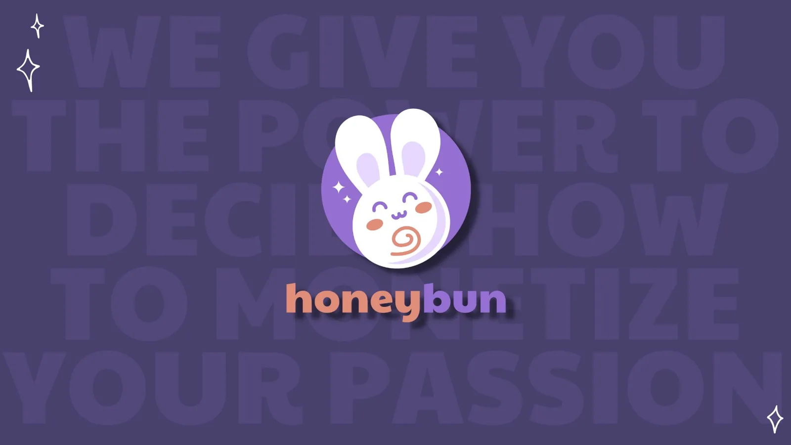 Honeybun branding with the white rabbit logo on a purple background